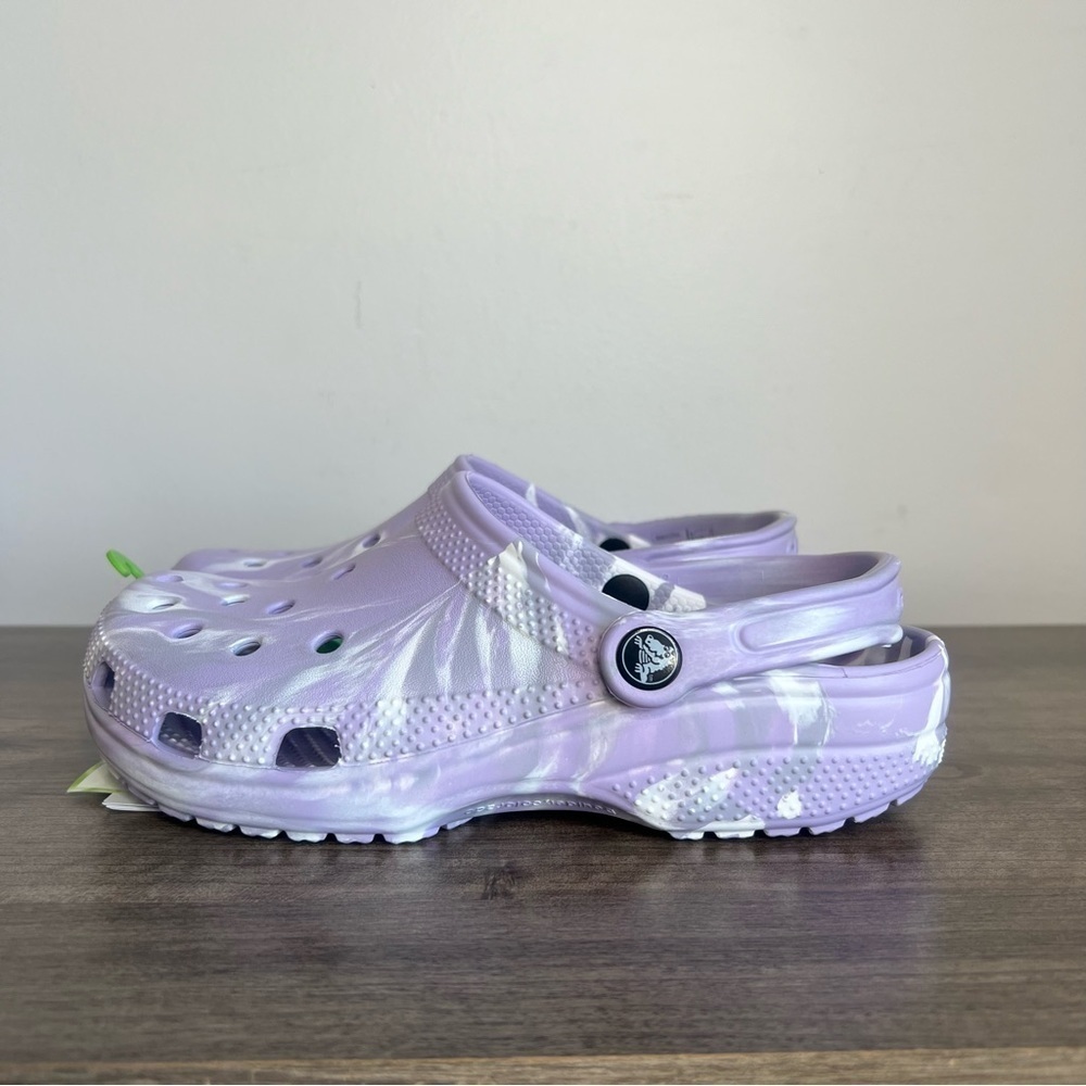 Crocs Unisex Classic Purple White Marbled Clog Size 6 or 8 #B1884 - Picture 3 of 9